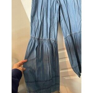 Sincerely Jules Boho  Tiered  Lightweight Denim Pant Size xs Wide Leg